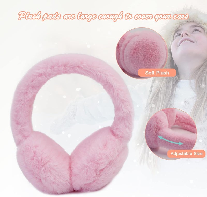 POXIMI Store Baby Warm Earmuffs Kid Magic Gloves Girl Soft Plush Ear Muffs Toddler Knit Mittens for Boy Winter Ear Warmer Set - Image 2